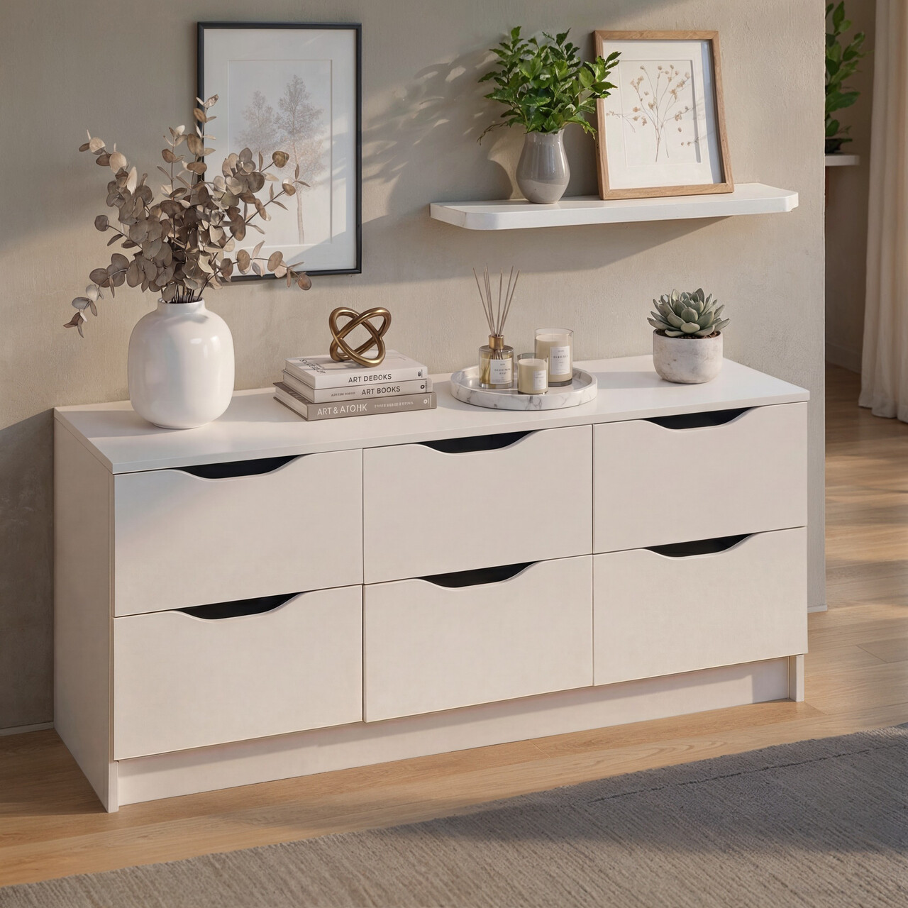 Comoda Westphalen 6-B, Inter Link, 122x40x51 cm, PAL, alb - imagine 6